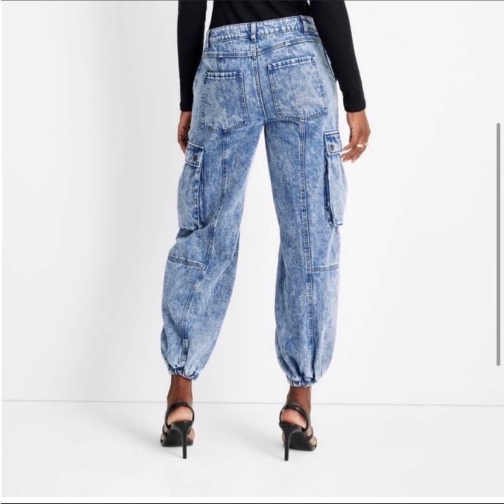 Kahlana Barfield Brown Target Cargo Jean Pants Denim Future Collective Size 6 - Picture 6 of 8